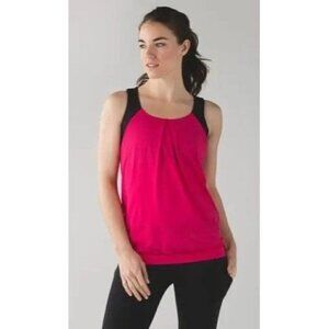 Lululemon Nouveau Limits Tank Top with Bra Workout Top & Bra Pink/Grey Size 8